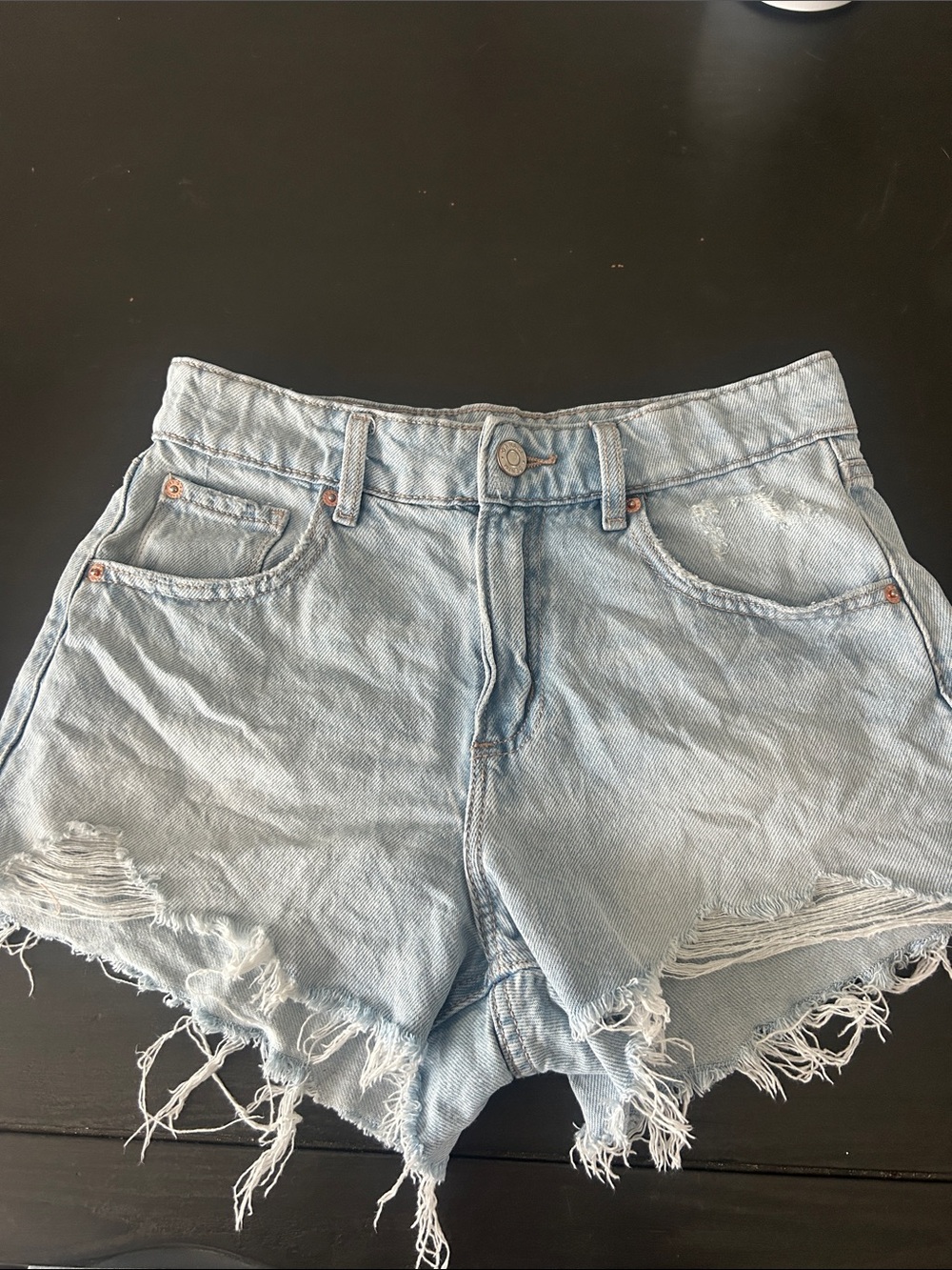 Garage Light Blue Distressed Denim Cutoff Shorts